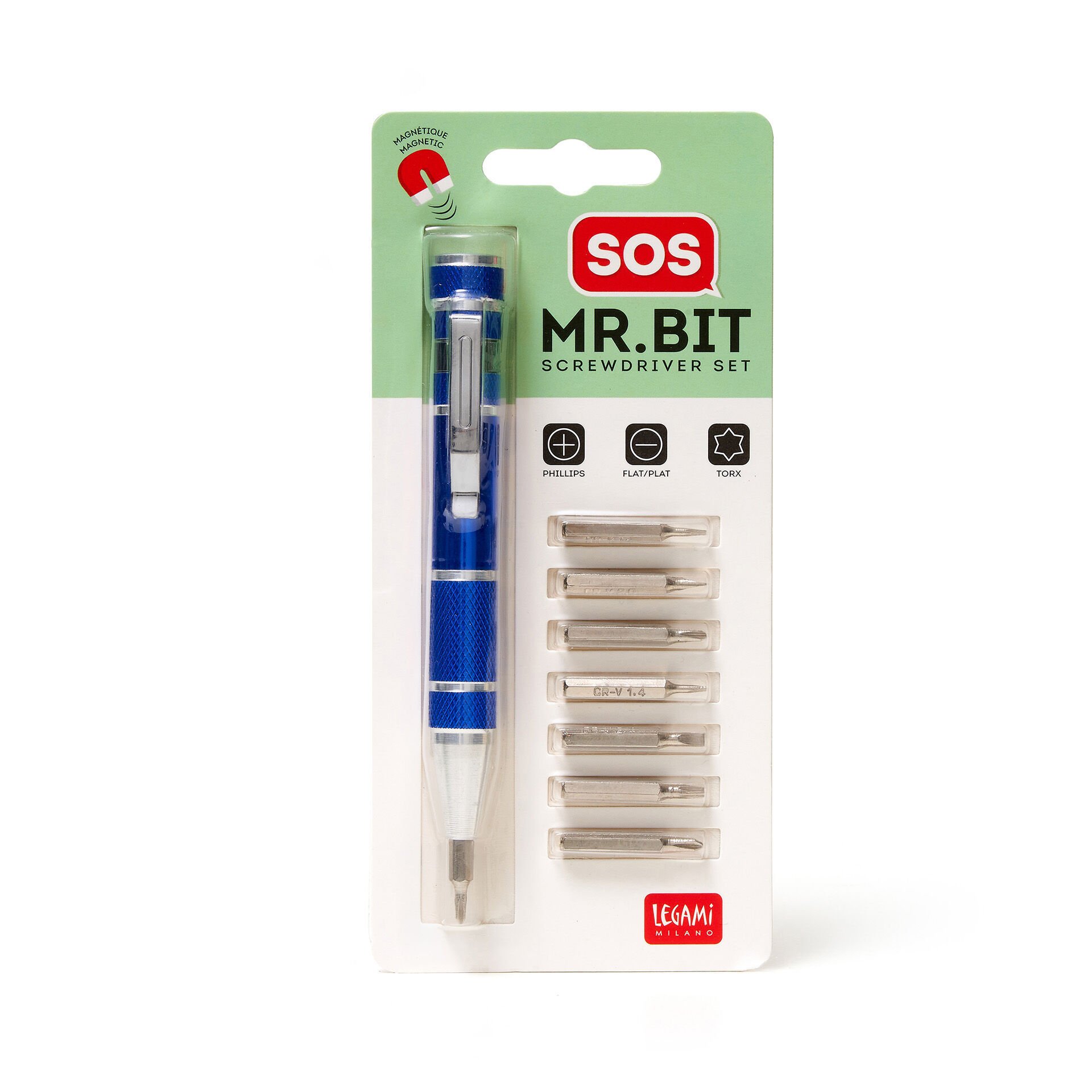 Legami Sos Mr. Bit- Değişken Uçlu Kalem Tornavida Mavi
