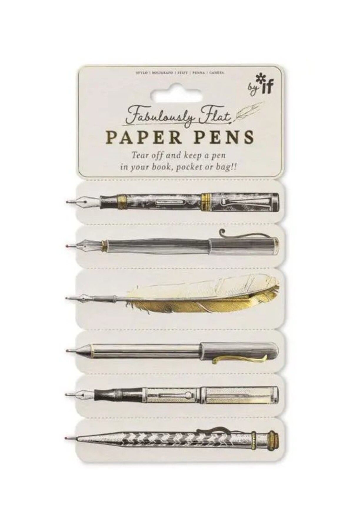 If Paper Pens Yassı Kalem Kitap Ayracı (6 Adet)