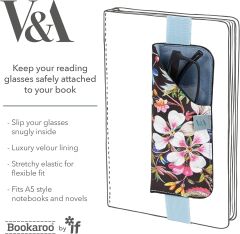 Bookaroo Glasses Case -Siyah Çiçek Desenli