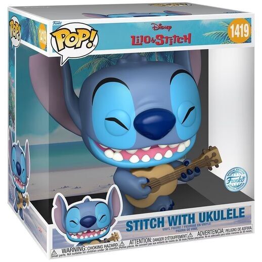Funko Pop Jumbo Stitch With Ukulele No:1419 10 İnç