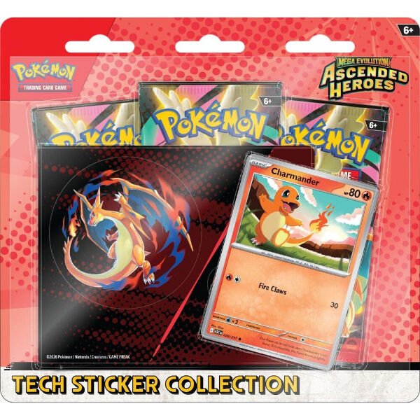 Pokemon Mega Evolution Ascended Heroes Tech Sticker Collection Charmander