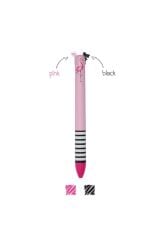 iki Renkli Tukenmez Kalem Black&pink Flamingo