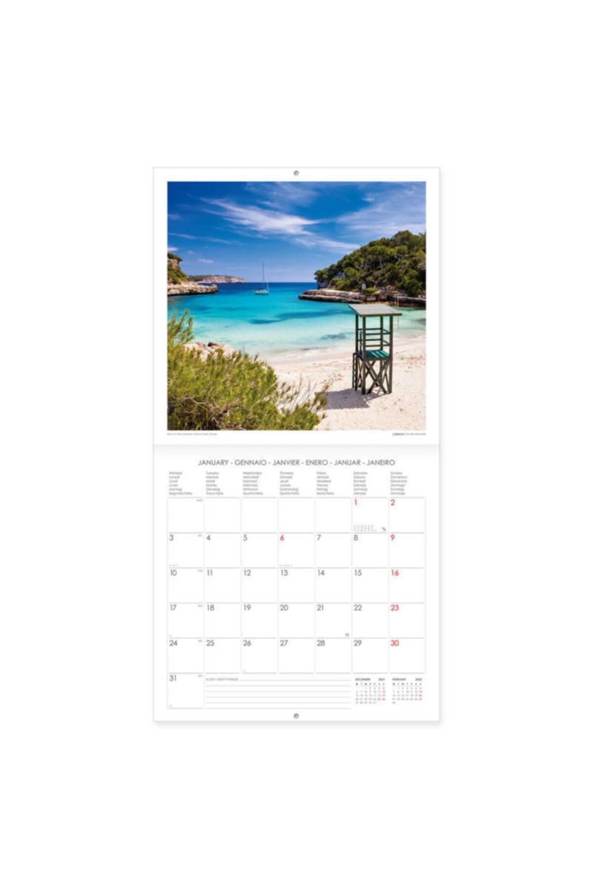 Takvım Kare 30x29 2022 Deniz