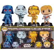 Funko Pop 4-Pack Retro Series: Disney Star Wars - Darth Vader / Stormtrooper / C-3PO / Luke Skywalker
