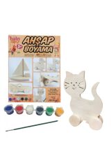 Ahşap Boyama Seti Kedi