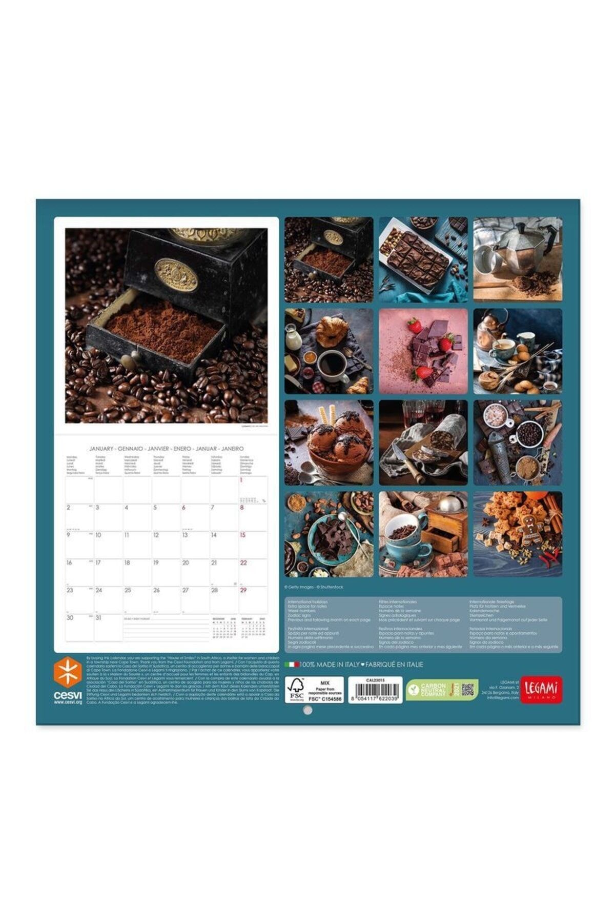 Takvim- Kare Takvim 2023 30x29 Kahve Çikolata