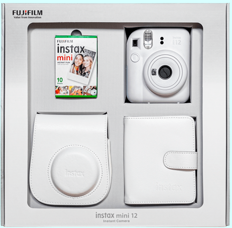 Instax Mini 12 Bundle Box Anlık Fotoğraf Makinesi Kil Beyazı