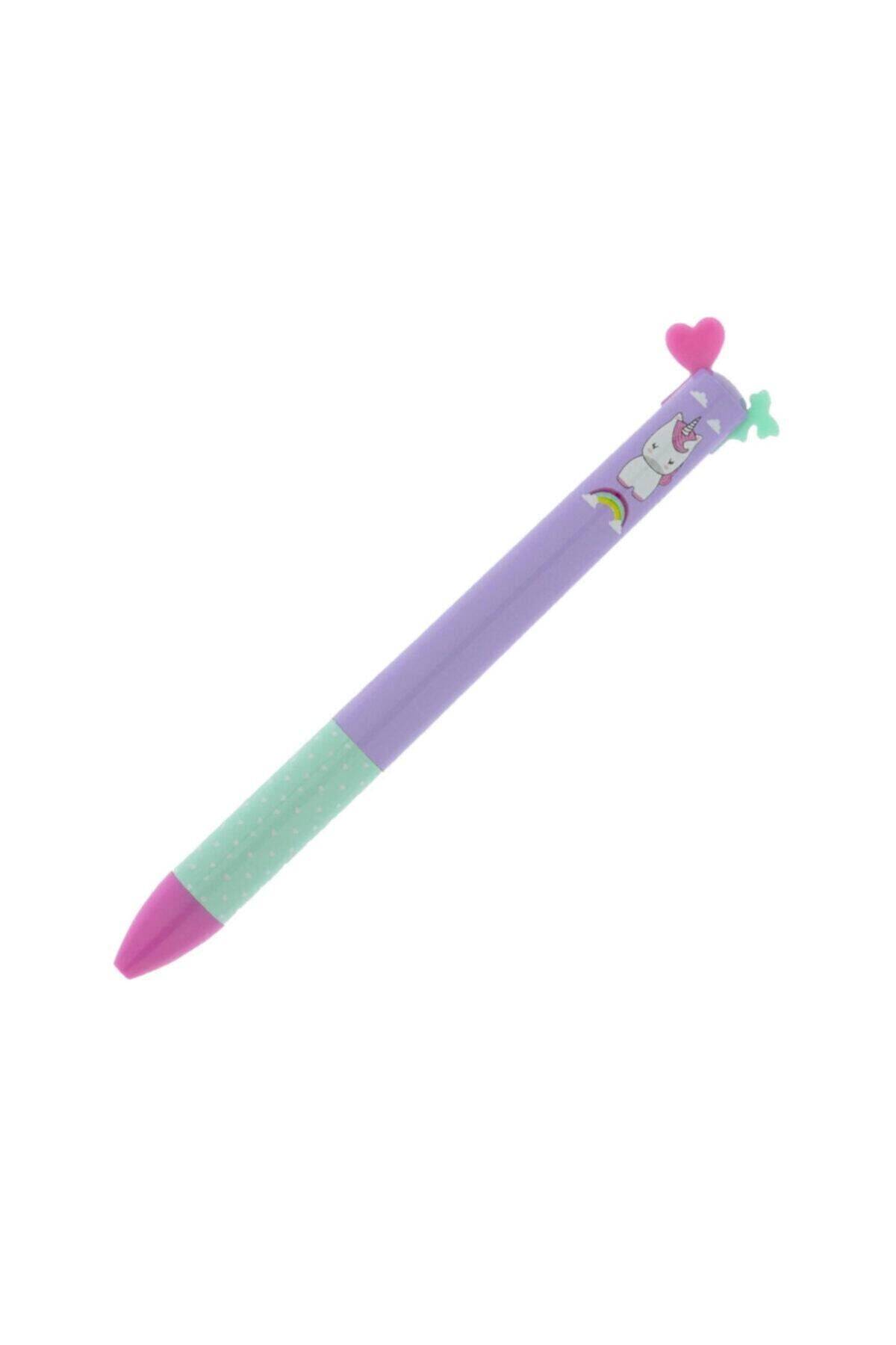 Tükenmez Kalem iki Renkli Light Blue Pink