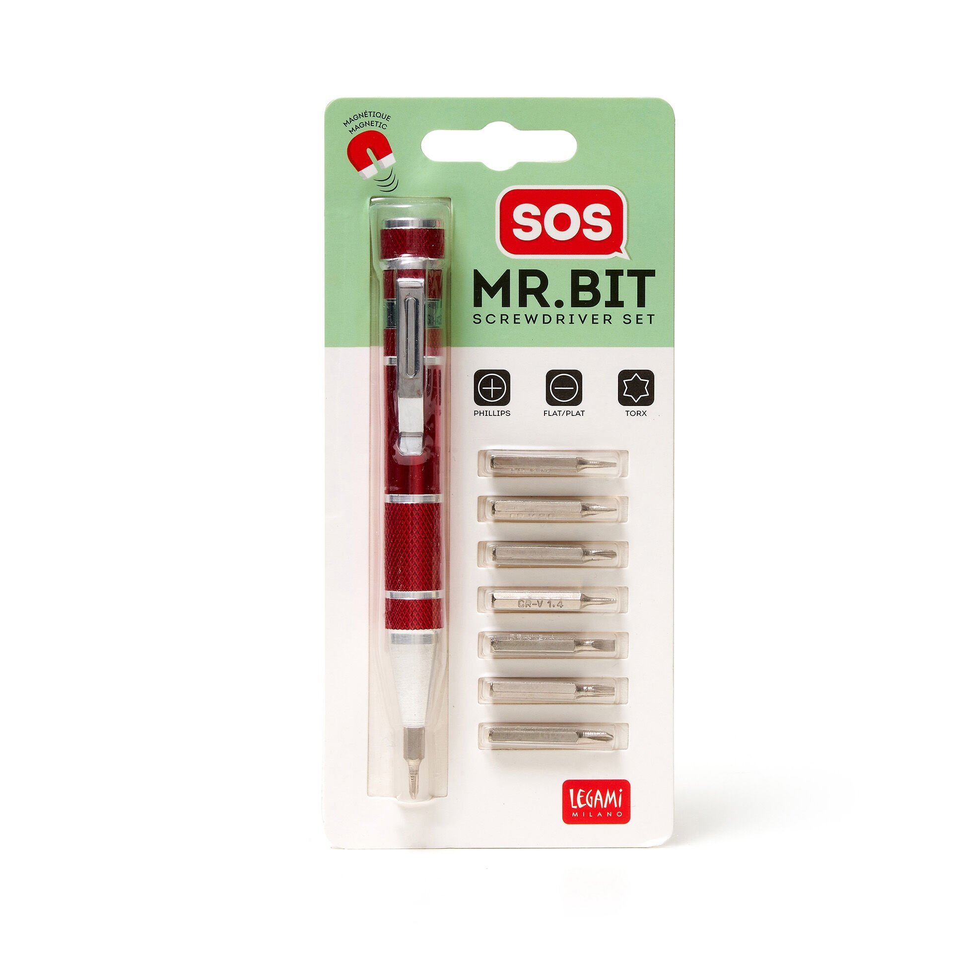 Legami Sos Mr. Bit- Değişken Uçlu Kalem Tornavida Kirmizi