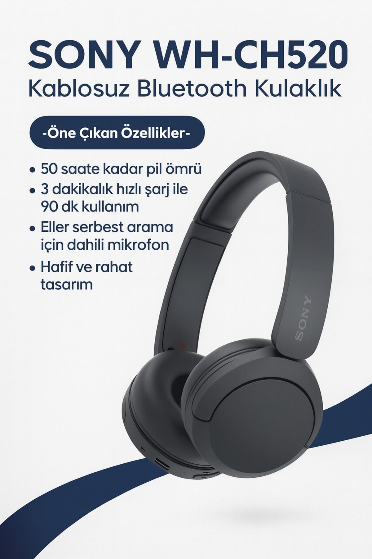 Sony Wh-Ch520 Bluetooth (Kablosuz) Kulaklık