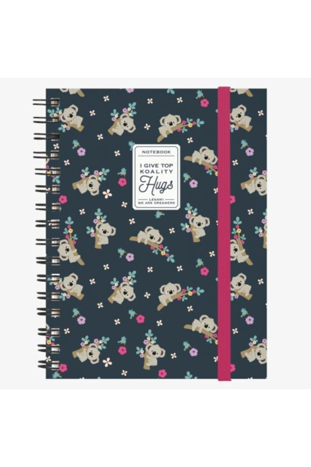 3 Ü 1 Arada Spiralli A4 Defter Koala Desen Karton Kapak