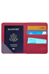 Unisex Fuşya Rfid Koruma Pasaportluk