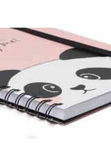Spiralli A4 Defter Panda Desen Karton Kapak