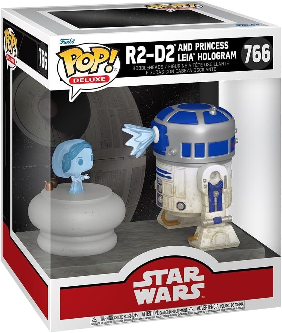 Funko Pop Deluxe Star Wars - R2-D2 Princess Leia Hologram No:766 Bobble-Heads