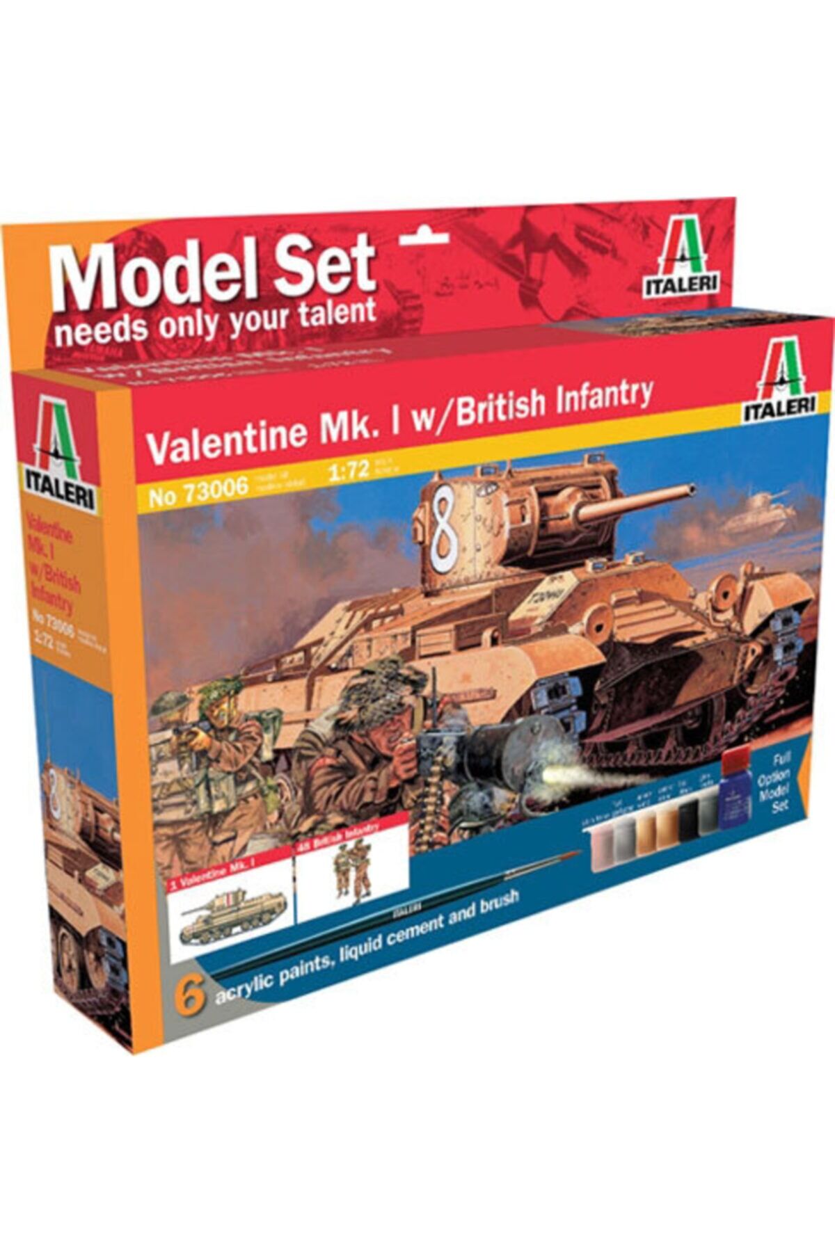 Italeri Valentine Mk.1 With British Infantry 1:72